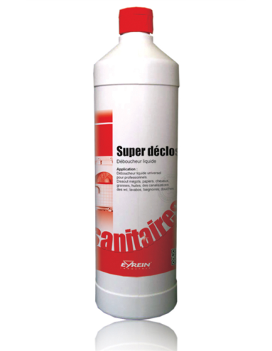 SUPER DECLOSS déboucheur acide liquide professionnel pour  canalisations,bidon 1L